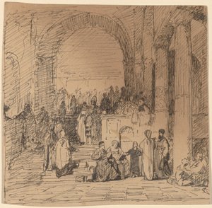 Studie naar oude meester door Elihu Vedder