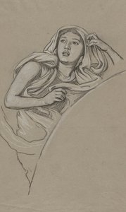 Studie voor figuur rechts van Luna door Elihu Vedder