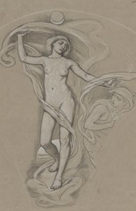Studie voor Luna door Elihu Vedder