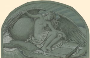 Studie voor De zonsverduistering door de maan door Elihu Vedder