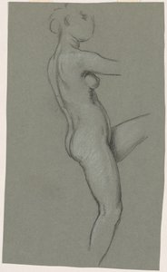 Studie voor "De Schikgodinnen die de Sterren Verzamelen" door Elihu Vedder