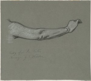 Studie voor "De lotsbestemmingen verzamelen de sterren" door Elihu Vedder