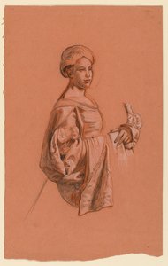 Studie voor "Huwelijksprocessie" door Elihu Vedder