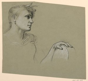 Studie van figuur door Elihu Vedder