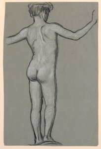 Figurenstudie voor een Fonteinontwerp door Elihu Vedder