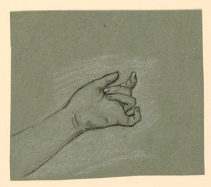 Studie van pols en linkerhand door Elihu Vedder