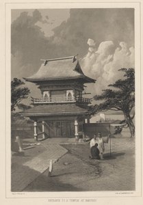 Ingang van een tempel in Hakotadi, 1855 door Eliphalet Brown