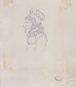 Tekening van een vrouw door Elisa Bonaparte
