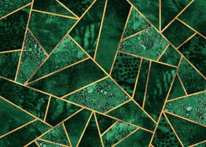 Smaragdgroen geometrisch patroon
