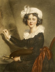 Gravure die Marie Elisabeth Louise Vigee Le Brun reproduceert