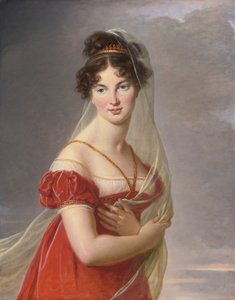 Portret van Aglae Angelique Gabrielle de Gramont, 1787-1842, vrouw van Generaal Alexander Lvovich Davy door Elisabeth Louise Vigee Lebrun
