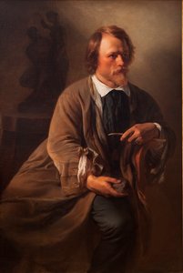 De Beeldhouwer Jens Adolf Jerichau, de Echtgenoot van de Kunstenaar, 1846 door Elisabeth Maria Anna Jerichau Baumann