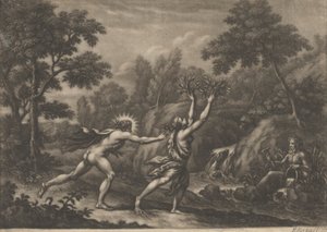 Apollo en Daphne door Elisha Kirkall