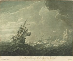 Scheepvaartscène uit de collectie van Lawrence Fashion door Elisha Kirkall