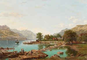 Landschap met bergen bij het Lago Maggiore