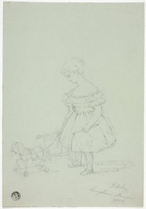Meisje met Speelgoedpaard bij Langham House door Elizabeth Murray