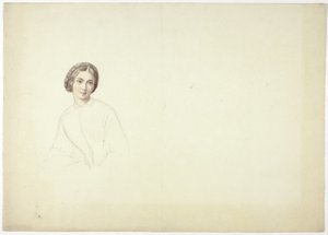 Studie voor vrouwelijk portret door Elizabeth Murray