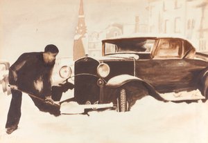 Auto uitgraven door Elizabeth R. Dewey