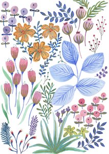 Lentebloemen, 2017 (aquarel)