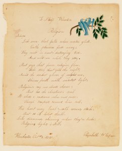 Aan Miss Wheaton; Religie door Elizabeth W. Capron