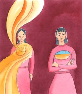 Een persoon die God in gebed nadert met een open hart, Gods Wil accepterend in het dagelijks leven, ontvangt een stortvloed van genade om haar ziel te bewateren en uit te gieten om anderen te verfrissen door Elizabeth Wang