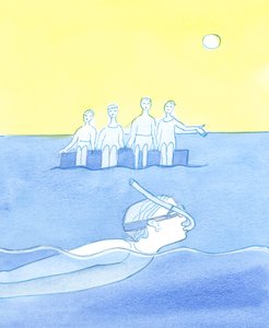 Een persoon die te veel bezig is met zijn eigen belangen - zelfs goede dingen - en niet luistert naar degenen die zijn liefde en loyaliteit verdienen, is als een zwemmer met een snorkel die ervoor kiest zichzelf af te sluiten