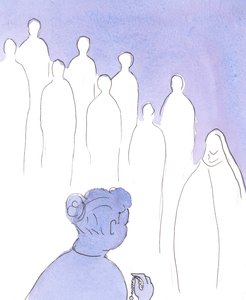 Als we de Rozenkrans bidden, bidden de Heiligen het eerste deel van het 