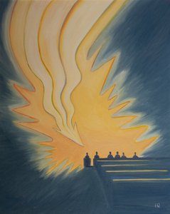 Bij de Heilige Communie daalt een grote vlam, als een pijl, op ons neer wanneer Christus ons ontmoet in de kracht van de Geest door Elizabeth Wang
