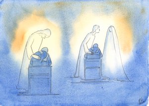 Christus en Zijn moeder zijn blij wanneer we ons tot hen wenden met de eenvoud en het vertrouwen van een kind door Elizabeth Wang