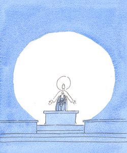 Christus is Echt Aanwezig bij de Consecratie, hier voor ons in glorie: dezelfde Goddelijke glorie die Hij aan Zijn speciale vrienden onthulde bij de Transfiguratie, op de berg, in Zijn aardse leven