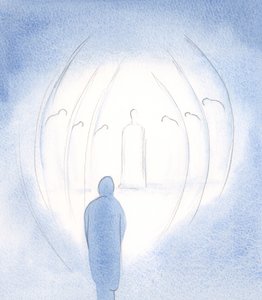 Christus is altijd hetzelfde, geduldig en liefdevol, hier met Zijn Engelen, zelfs binnen de ziel