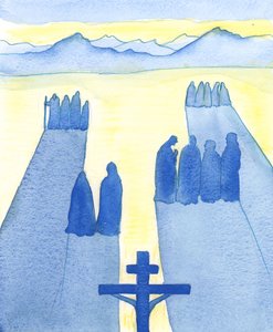 Christus zag vanaf het Kruis een menigte toeschouwers: de verbaasden, de nieuwsgierigen, de vijandige en de sympathieke door Elizabeth Wang