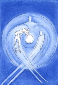 Van alle eeuwigheid komt de Zoon van God, die uit Maria is geboren, voort uit de witgloeiende liefde van het hart van de Vader, in de kracht van de Heilige Geest door Elizabeth Wang