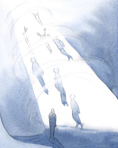 God trekt na de dood degenen in Zijn gelukzaligheid die de helderheid van glorie kunnen verdragen, terwijl degenen die nog steeds verteerd worden door schaamte beneden wachten
