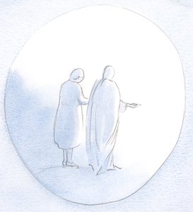 Hij was naast me, zijn hand uitstrekkend om anderen te helpen en te troosten waar ik mijn hand naar hen uitstrekte. door Elizabeth Wang