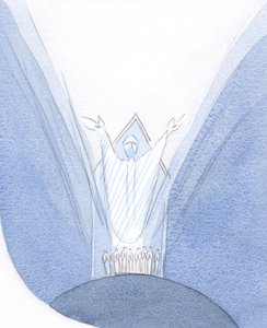 Hier, tijdens de Mis, is Christus Echt Aanwezig met ons, op Aarde, biddend tot de Vader, met ons om Hem heen verzameld door Elizabeth Wang