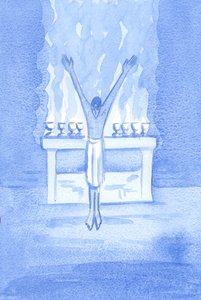 Als Christus - met eerbied - nederige lof aan de Vader aanbiedt, durft iemand op aarde dan lof met minder eerbied aanbieden? door Elizabeth Wang