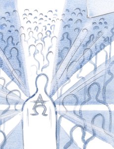 In de ziel die de Heilige Drie-eenheid aanbidt, is God de eerste en de laatste, Alfa en Omega, daar door de ziel op de troon gezet door het toestemmen in Gods wil door Elizabeth Wang