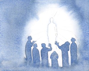 Jezus straalt in de hemel met zuiverheid en kracht door Elizabeth Wang