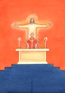 Jezus is bij ons aanwezig tijdens de mis, biddend tot de Vader namens ons, om hulp in onze behoeften en voor eeuwige redding. We kunnen al onze gebeden verenigen met zijn grote offergebed door Elizabeth Wang