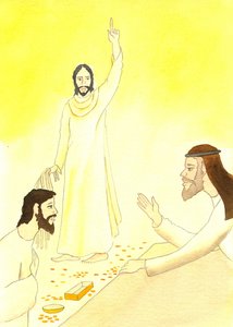 Jezus zegt tegen de geldwisselaars in de Tempel: Staat er niet geschreven: 