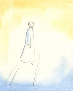 Paus Johannes Paulus II stijgt hoog op, na zijn dood, snel voortgaand naar de hemel, zo compleet was zijn eenheid met God, en zo groot zijn heiligheid, eenvoud en zuiverheid door Elizabeth Wang