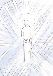 St. Anna ontving in haar schoot de Onbevlekte, als een hostie; de Maagd Maria, die de Moeder van God zou worden door Elizabeth Wang
