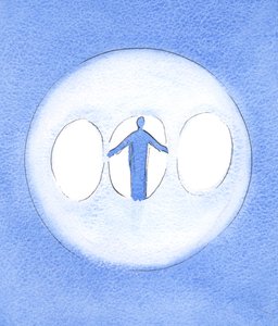 De Heilige Drie-eenheid kan worden gezien als een Drievoudig Licht met Christus de God-mens in het midden