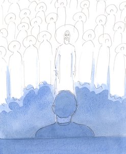 De heiligen zijn overal om ons heen, met Christus, terwijl we bidden; ze verheugen zich in de liefde in ons hart, en in elk eerbiedig woord en gebaar terwijl we hen eren, en de drie goddelijke personen aanbidden en prijzen