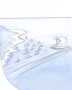 De ziel die op Christus vertrouwt is als een schip waarvan de zeilen gevuld zijn met de wind van genade, die anderen in zijn kielzog trekt
