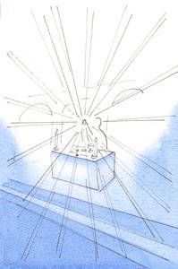 Toen ik Christus met liefde begroette, zag ik een verblindend licht overal om me heen schijnen, vanuit de Heilige Hostie: het Licht van Christus door Elizabeth Wang