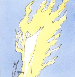 Wanneer het Heilig Offer vanaf ons altaar wordt aangeboden, prijst Christus die in sacramentele vorm aanwezig is de Vader in de vurige liefde van de Heilige Geest door Elizabeth Wang
