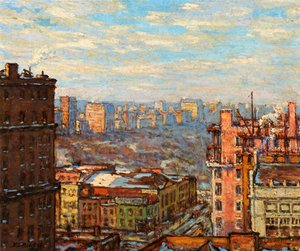Central Park vanaf Carnegie Hall door Elmer Livingston MacRae