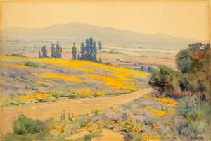 Lente Landschap in Californië, ca. 1920 door Elmer Wachtel